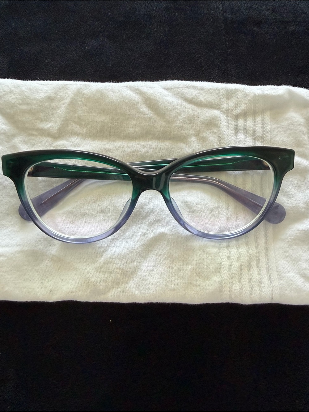 Women’s Gucci Two Toned Cat-Eye Glasses in Green and lavender (prescription)